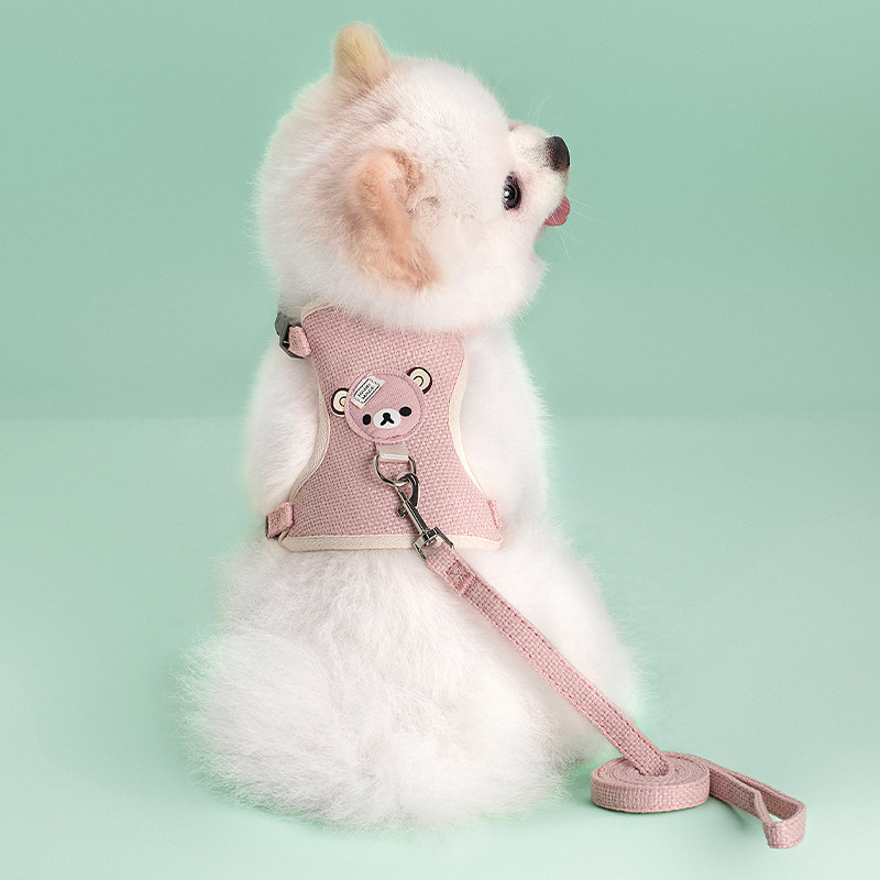 곰 가슴과 등 핑크색
