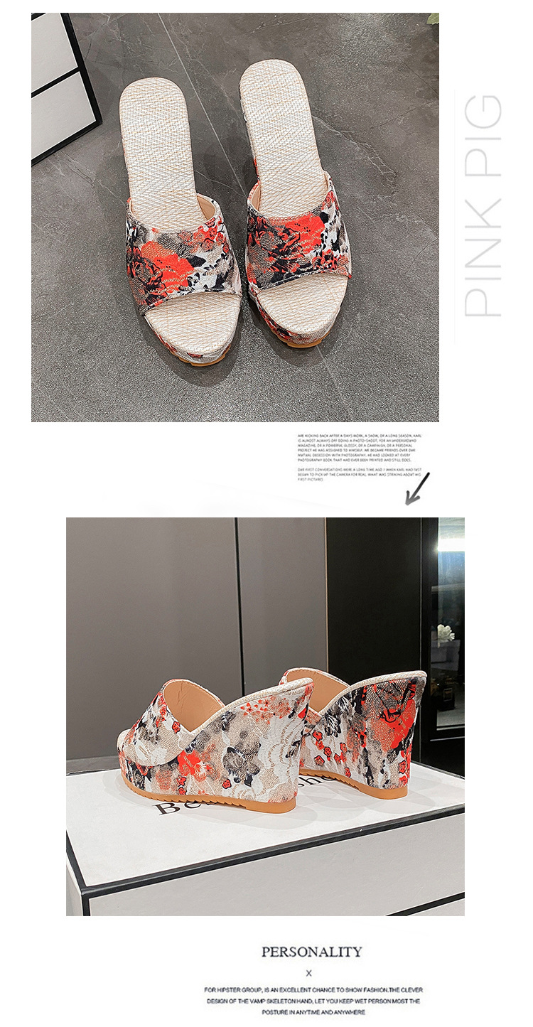 Floral Print Wedge Sandals For Women With Peep Toe Platform_voghion.com