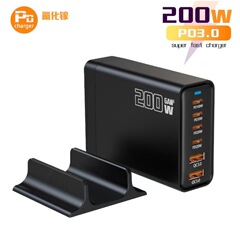 200 ワット窒化ガリウム Gan マルチポート充電器 4C2A デスクトップ充電ステーション PD100W フラッシュ充電多機能アダプタ