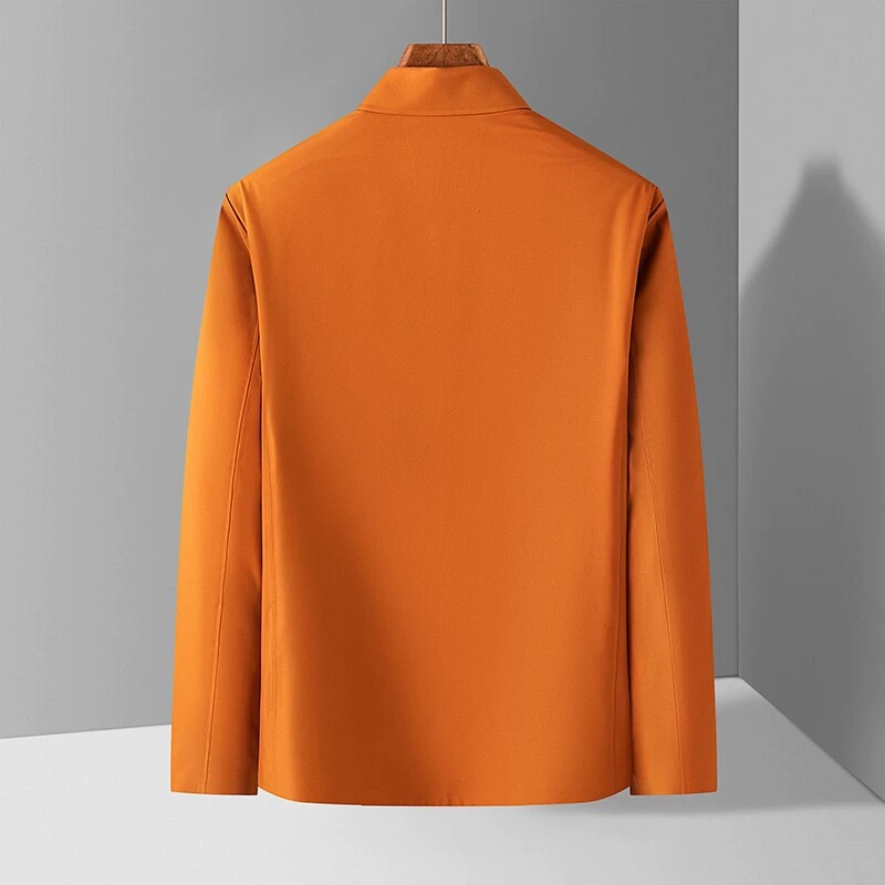 Autumn silk jacket for leisure, for middle-aged man