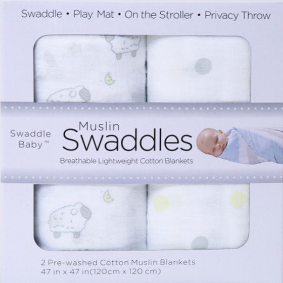 High quality two-pack baby muslin two-layer cotton gauze wrap towel swaddling cover blanket quilt blanket