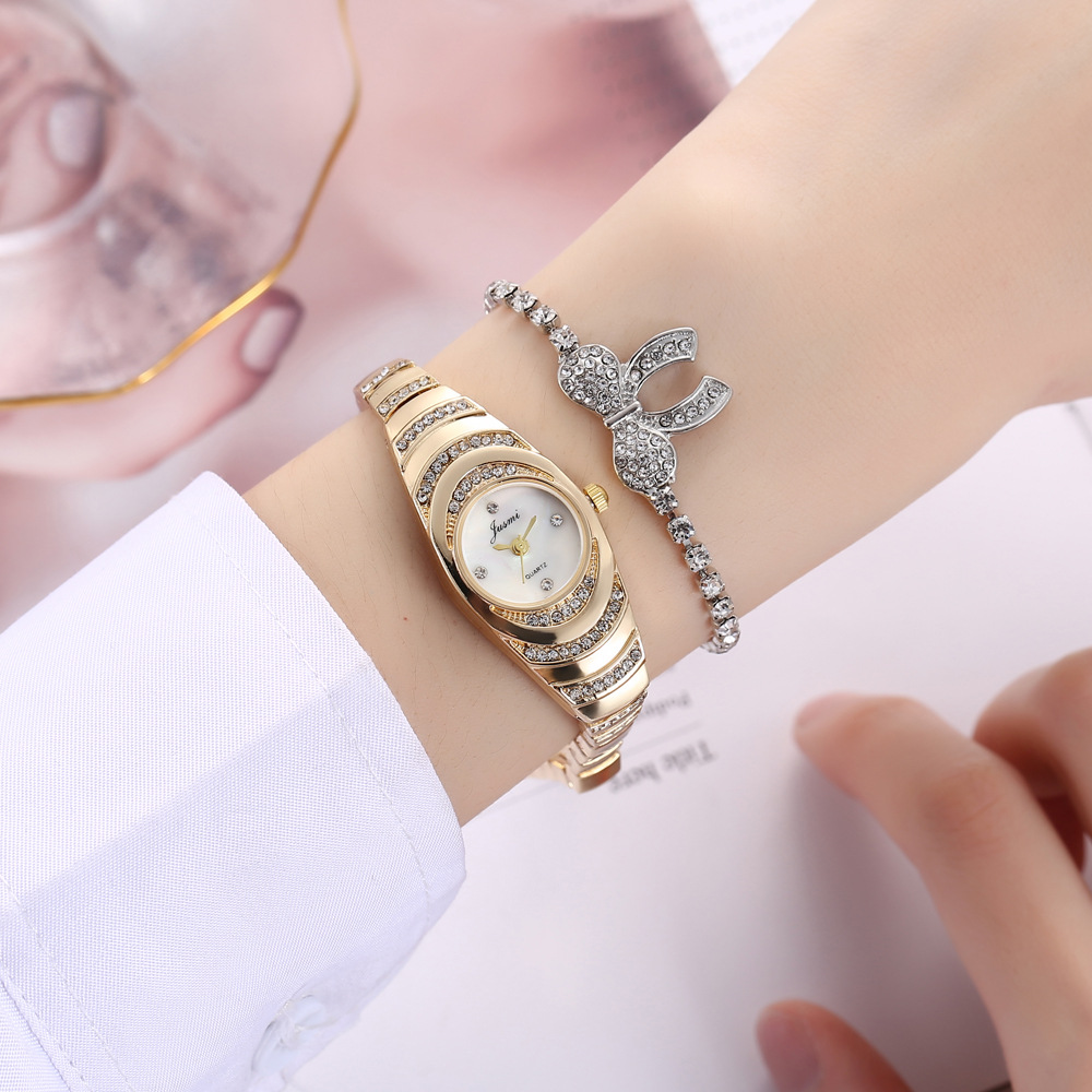 140g Weight Ordinary Glass Mirror Material Business Bow Knot Buckle Quartz Women's Watches