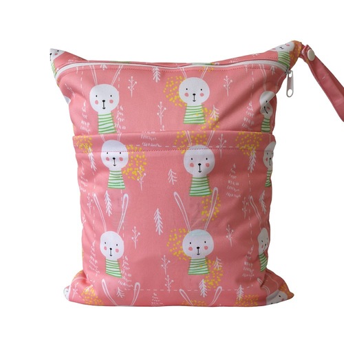 Angel Paradise No. 37 to 58 Double Zipper Print Button Style Diaper Bag Waterproof Bag