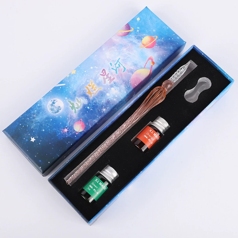 Glass rollerball pen, ink, brush for elementary school students, Birthday gift