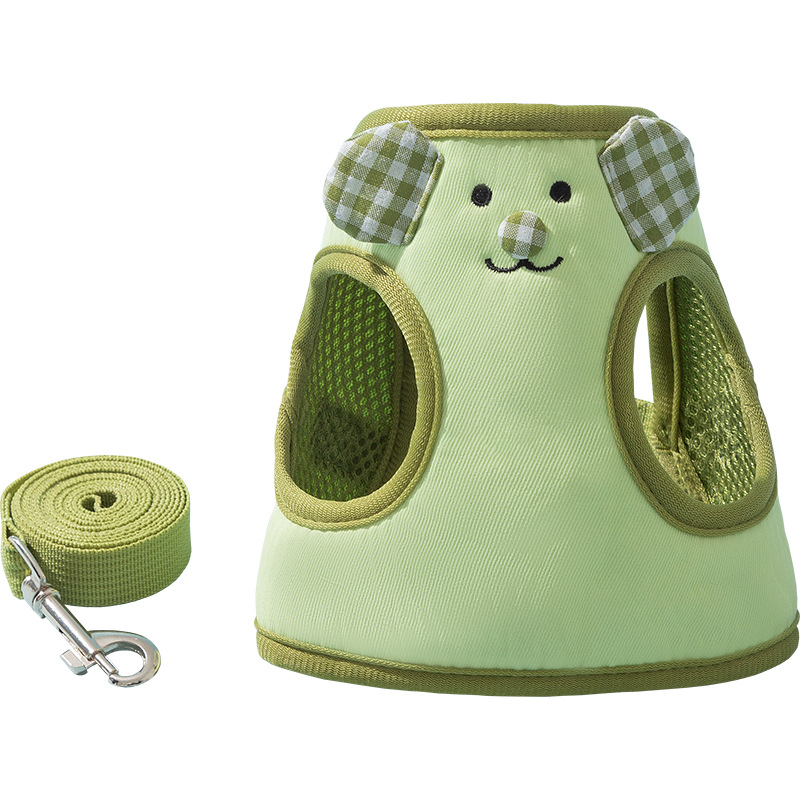 Japón y Corea del Sur lindo estilo perro salir caramelo a cuadros oso correa para el pecho cuerda de tracción chaleco de gato cuerda para mascotas
