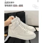 高帮女士休闲欧美小白鞋