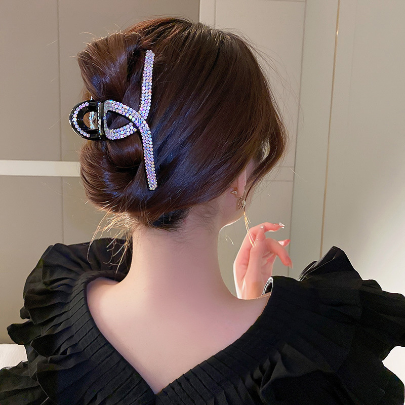 Fashion Geometric Arylic Diamond Rhinestone Hair Claws3