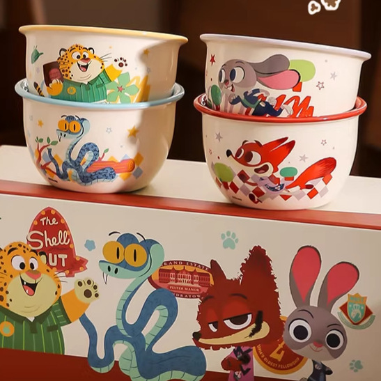 Disney/Zootopia 2 Ceramic High-Quality Household Rice Bowl High-Temperature Resistant Soup and Rice Bowl New Product
