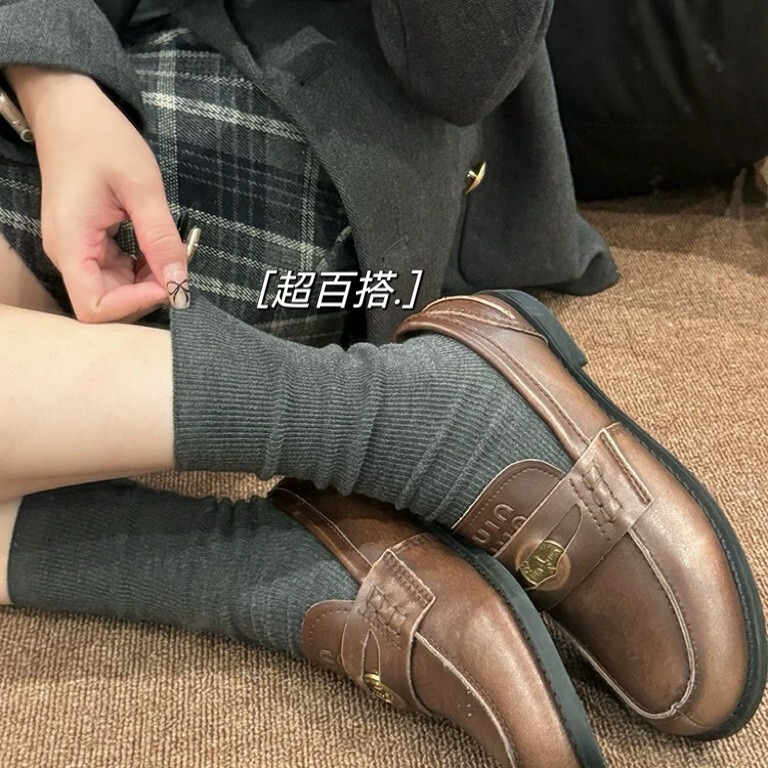 Women's Socks, Stacked Socks, Paired with Loafers, Mid-Calf Socks, Pure Cotton, Breathable, Odor-Resistant, Long Socks, Jk Socks, Versatile, Sweat-Absorbent Women's Socks, Stacked Socks, Paired with Loafers, Mid-Calf Socks, Pure Cotton, Breathable, Odor-Resistant, Long Socks, Jk Socks, Versatile, Sweat-Absorbent