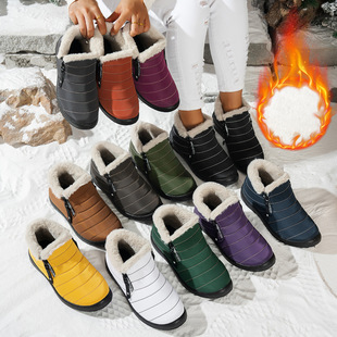 2025 Winter New Waterproof Umbrella Cloth Snow Boots Low-Cut Side Zipper Anti-Slip Cotton Boots Sports Outdoor Cross-Border 46