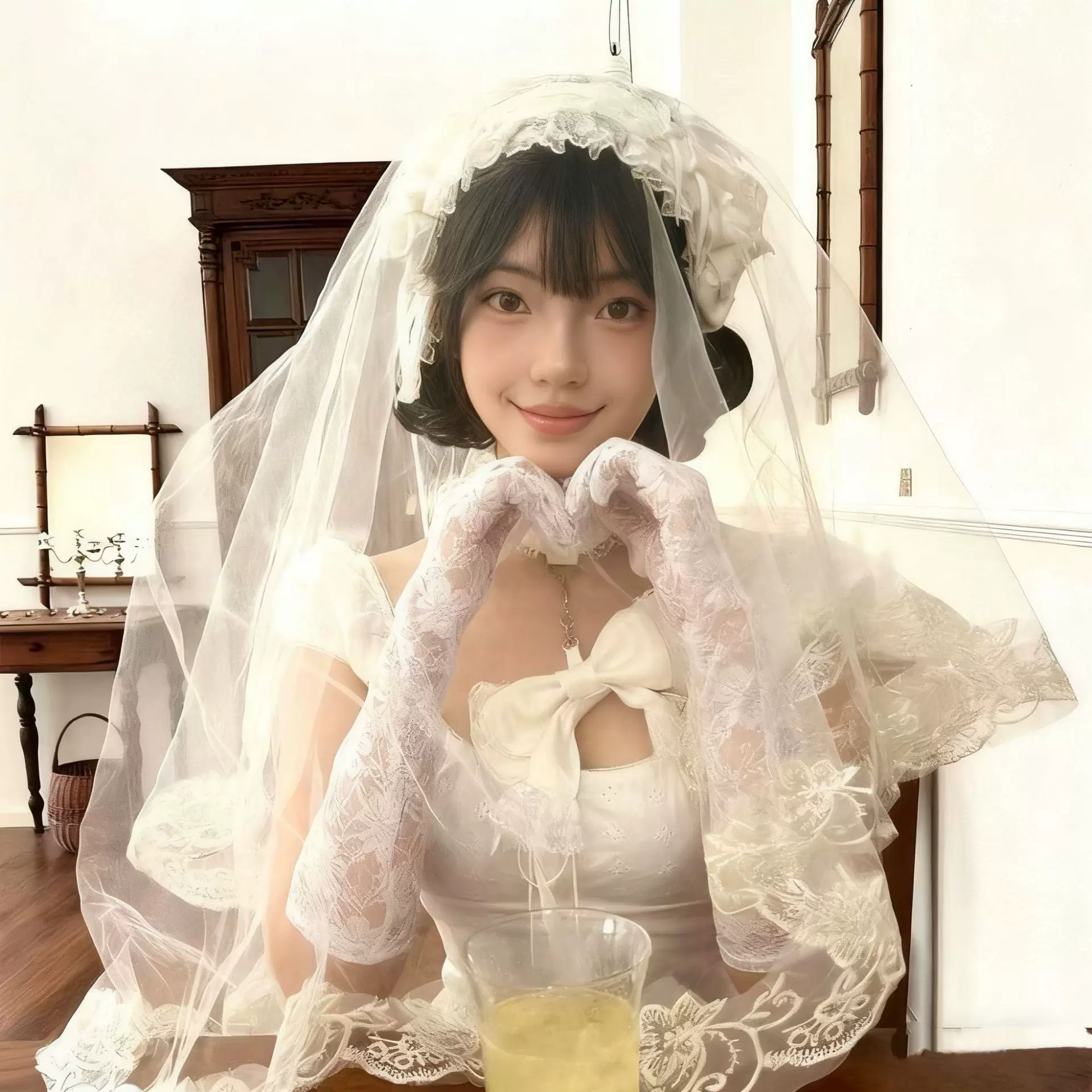 万圣节白色蕾丝花边头纱cos鬼新娘洛丽塔lolita花嫁拍照道具头饰