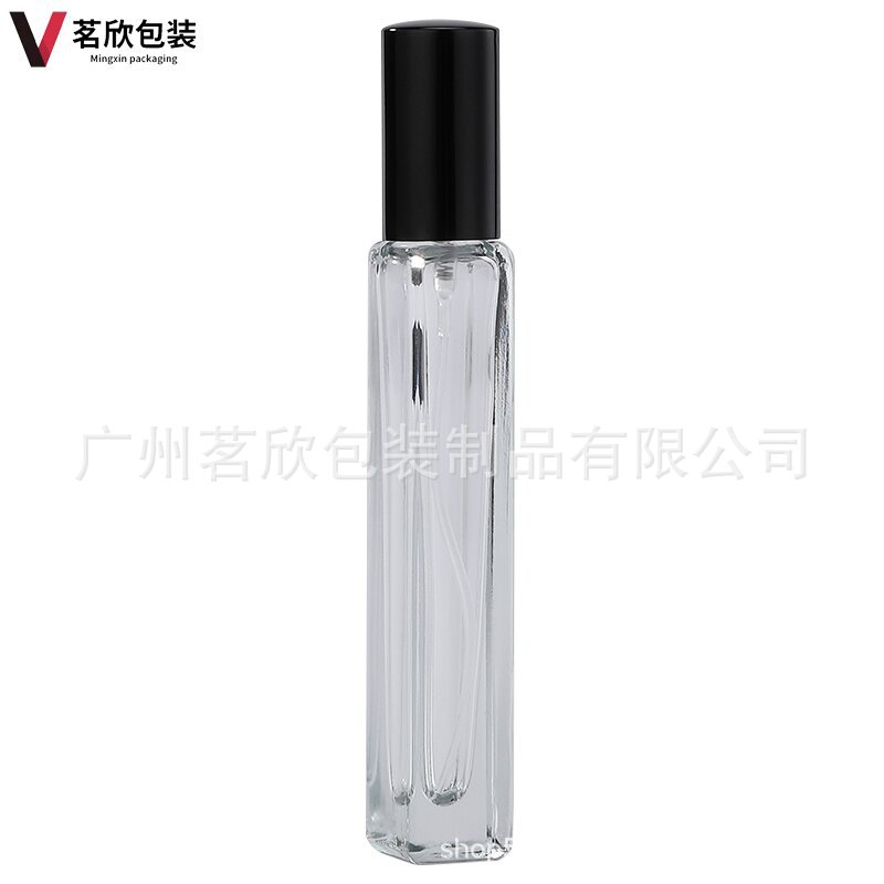 En stock 10ml 15ml botella de perfume botella de spray de vidrio botella de perfume cuadrada sub-botella