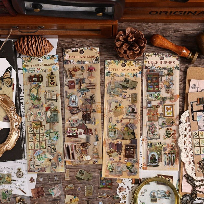 Yuezhen Срединная история трансграничный ретро водонепроницаемый pet ручная ручная наклейка