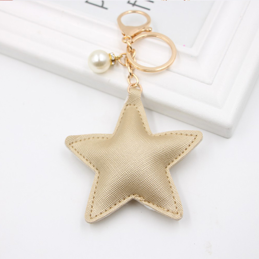 1 Piece Fashion Star Pu Leather Plating Bag Pendant Keychain display picture 3