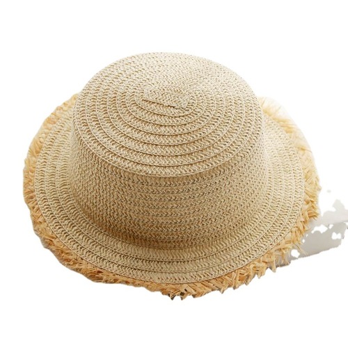Women's Summer Straw Hat, Knitted Korean Style Vacation Beach Outdoor Photography Sand Hat, Sun Protection Korean Style Sun Hat