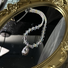 原创手工DIY巴洛克淡水珍珠手工串珠项链颈链彩色小灯泡