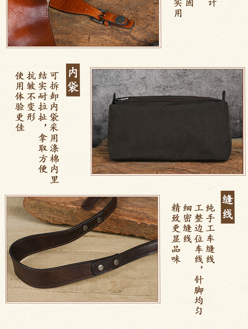 Túi tote da bò thật phong cách vintage, tay cầm chắc chắn, dung tích lớn — Vàng cổ điển, Màu xanh lá cây, Đỏ cổ điển, Nâu cổ điển chi tiết 15