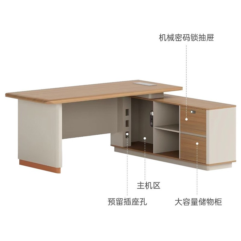 ボステーブルは軽くて豪華でシンプルです。現代のデスクの大班台のマネージャーのテーブルと椅子の組み合わせです。|undefined