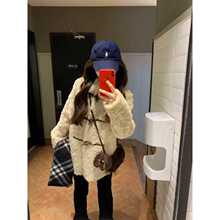 2026新款牛角扣仿羊羔毛绒外套女秋冬小个子香风加厚摇粒绒大衣