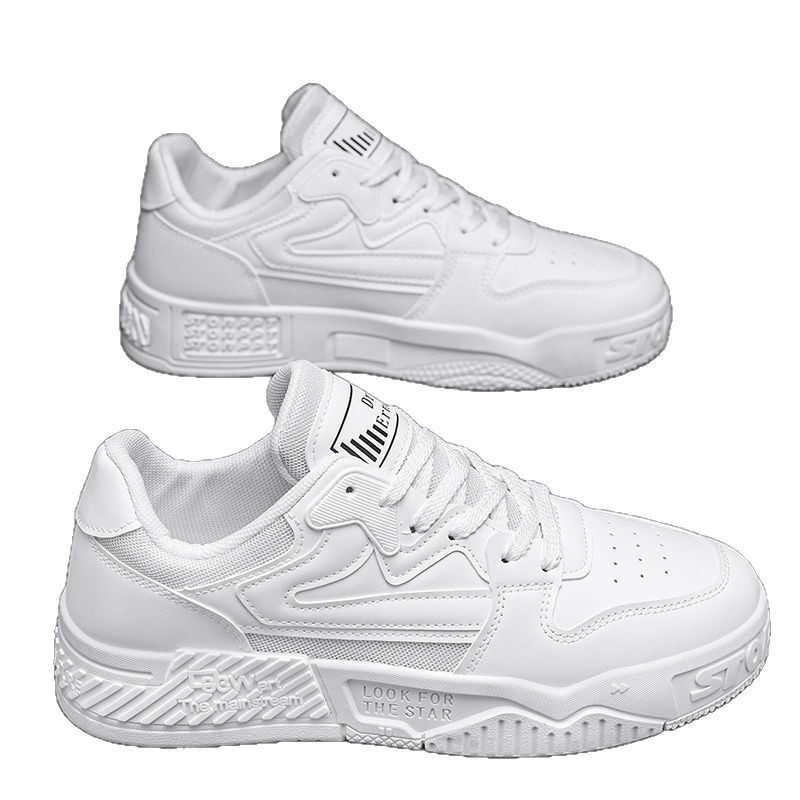 Giày thể thao nam cổ thấp đế dày tăng chiều cao chống trượt, giày sneaker phối màu đen trắng — EQ01 màu trắng, EQ01 màu đen