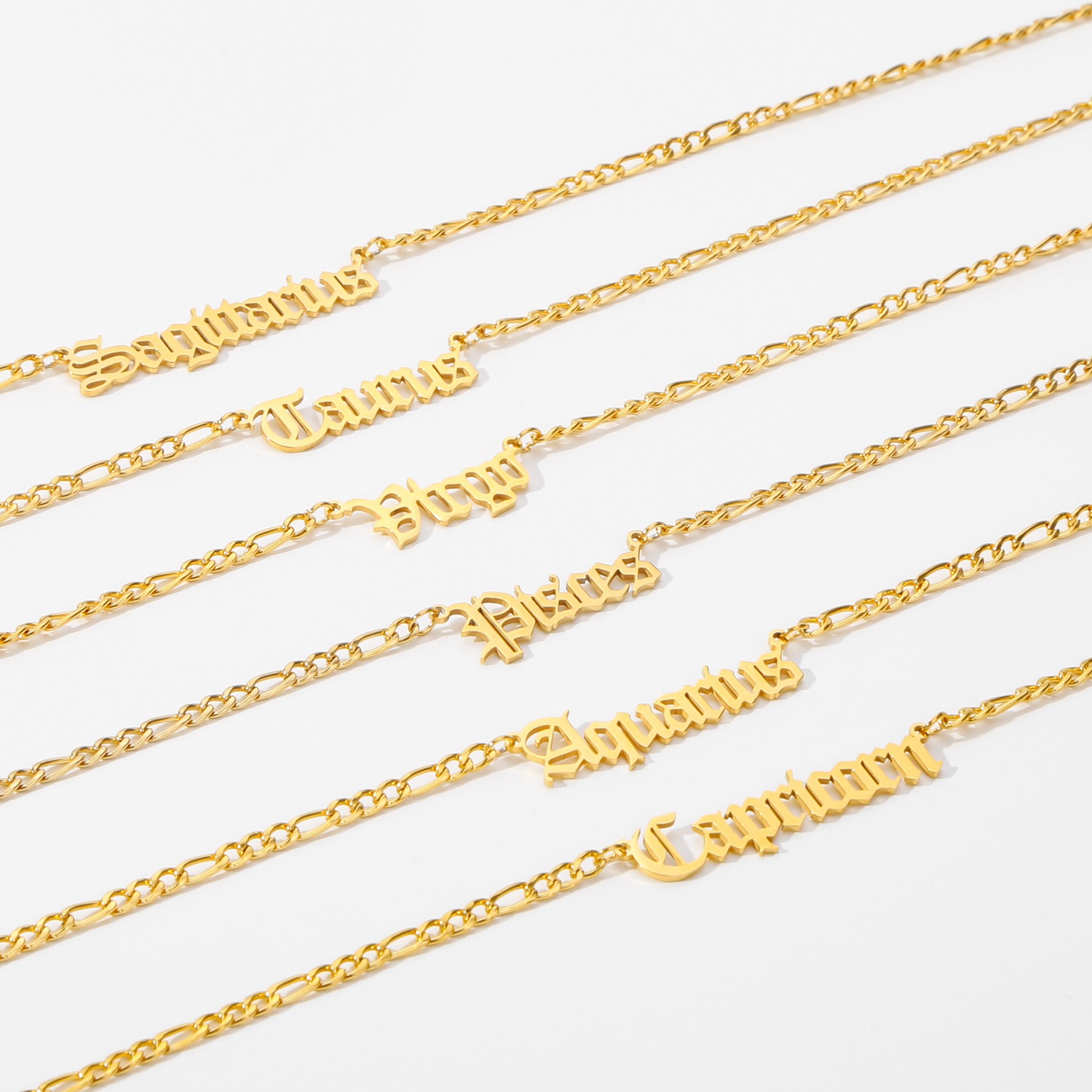 Simple Style Style PVD Coated Real Gold Plated Constellation 304 Stainless Steel Simple Style Waterproof Non Tarnish Stainless Steel Lobster Trigger Clasp Closure Pendant Necklace