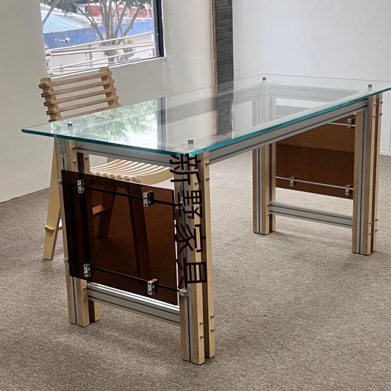 Designer Creative Rectangular Computer Desk Glass Table Home Study Desk Simple Writing Desk Desk Dining Table Designer Creative Rectangular Computer Desk Glass Table Home Study Desk Simple Writing Desk Desk Dining Table