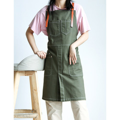 Coffee Shop Franchise Apron Logo Restaurant Dessert Bakery Cold Drink Store Home Use Kitchen Denim Workwear