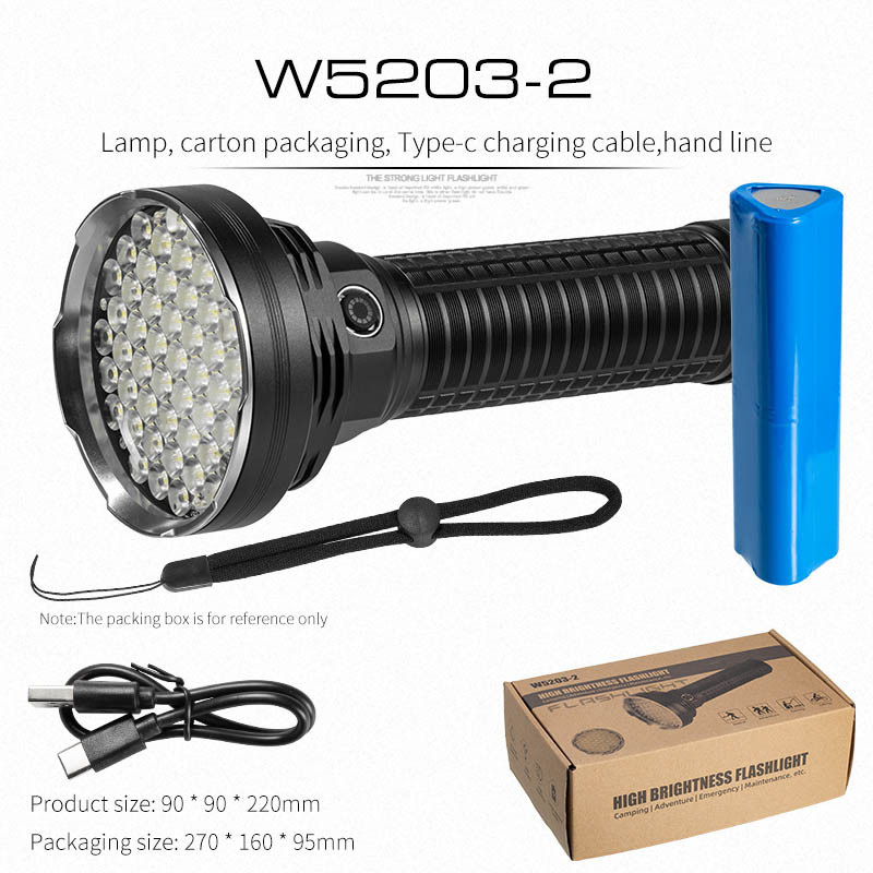 Lintera de luz intensa de cañón láser transfronterizo 6 * 18650 antorcha de luz intensa multifuncional de carga rápida de larga duración