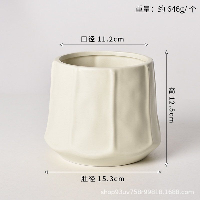 Pot de cerámica crema INS lujo ligero de alto nivel sensación de plantación de orquídeas mariposa simple orquídeas plantación de pot de porcelana blanca Dehua
