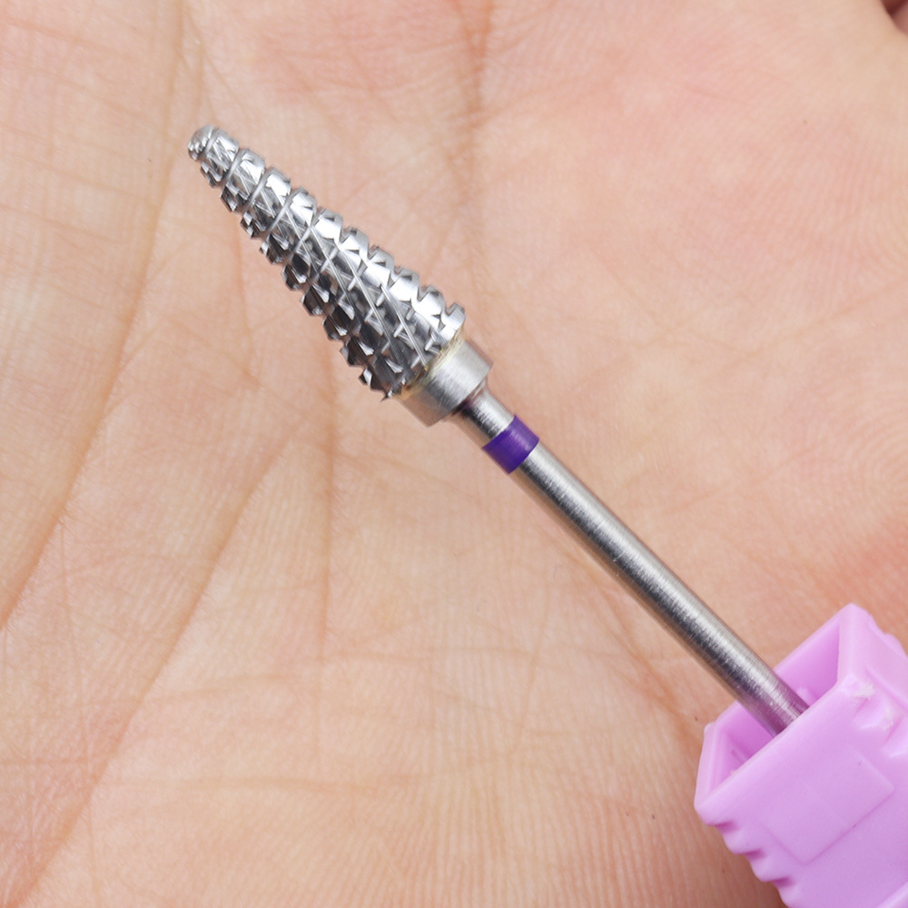 New Cross-Border Manicure Tungsten Steel Grinding Head Triangular Straight Tooth Universal Quick Nail Removal Grinder Rotary File Round