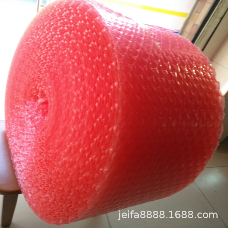 2.5CM直径红色大气泡膜 供应全新料红色单面大气泡袋防静电袋