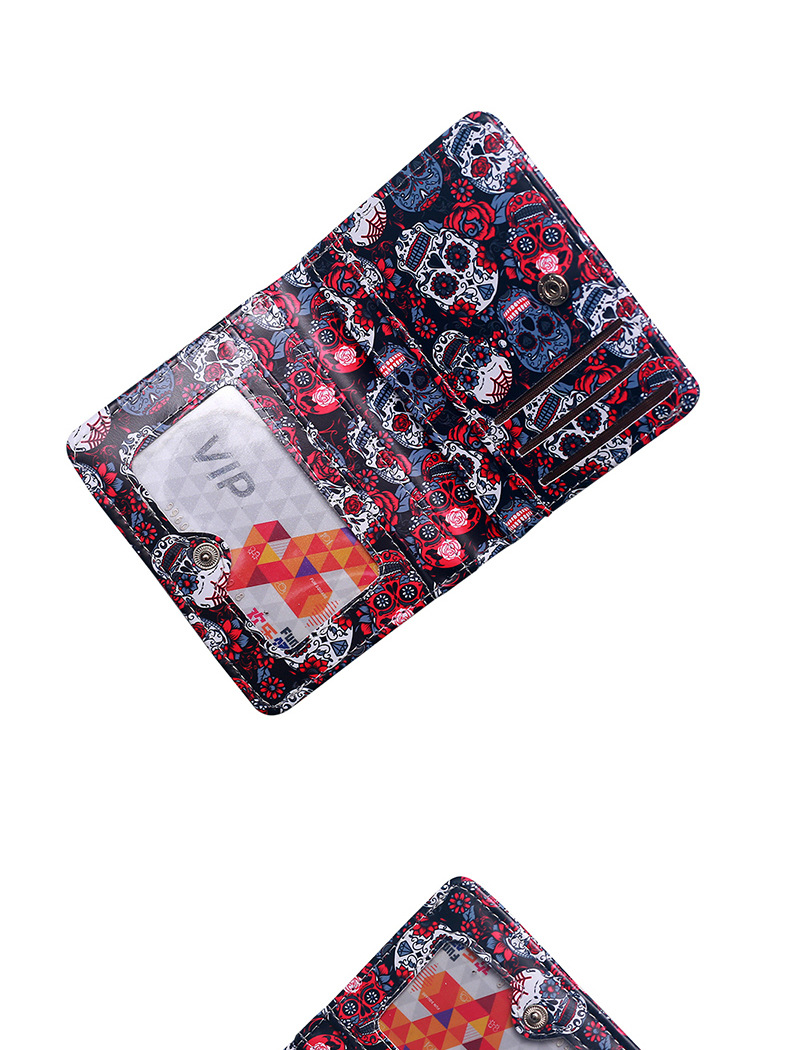 37g Weight Nylon Lining Material Open Closure Type Small Wallets Bags Type 1 Piece Quantity Holiday, Party Occasion PVC Material Halloween Festival Skull Pattern All Seasons Season Unisex Gender Printing Design Retro, Cool Style Style Square Shape Unisex Skull PVC Open Small Wallets 3