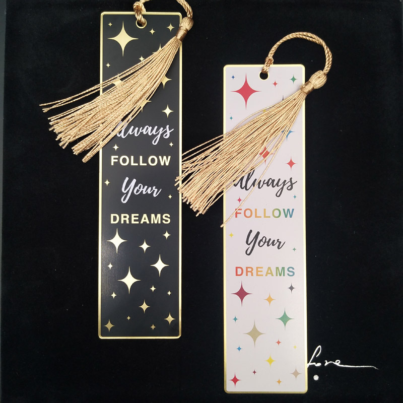 镀金古风旗袍书签烤漆热转印彩色刻字工艺纪念品学生文具刻度直尺