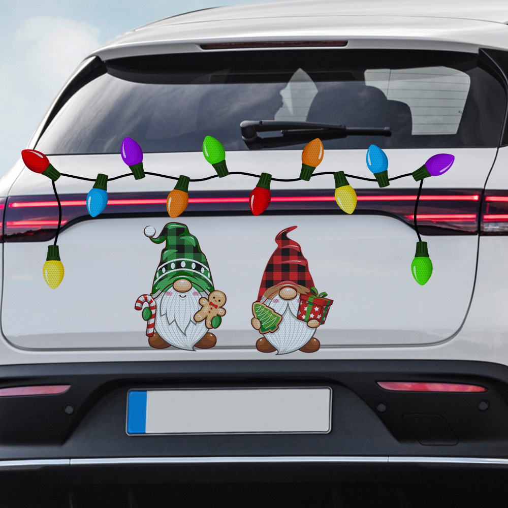 Lumière De Noël Ampoule Vieux Bonhomme Gnome Élans Voiture Décoration Magnétique Autocollant Réfléchissant display picture 1