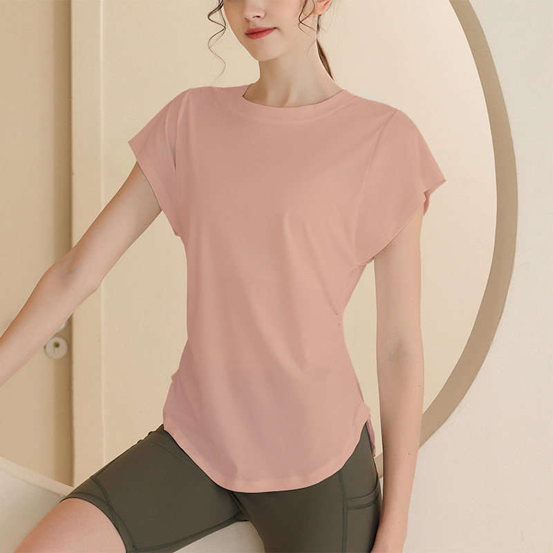 New Snowflake Cotton Breathable Sports Top Women's Short Sleeve T-shirt Running Training Cover Up Slimming Fitness Yoga_voghion.com