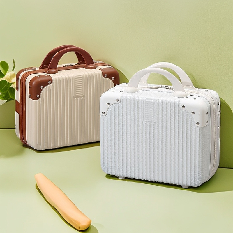 Customized Small Suitcase 14inch Cosmetic Case Mini Small Suitcase Password Box Travel Case Macaron Color Boarding Case