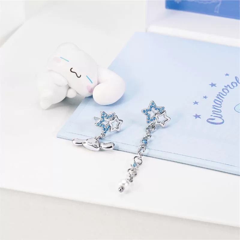 Cinnamoroll звёздная серия большой уши пес Xina метеорная боковая кристальная бриллиантовая серьга подарок на день рождения девочке