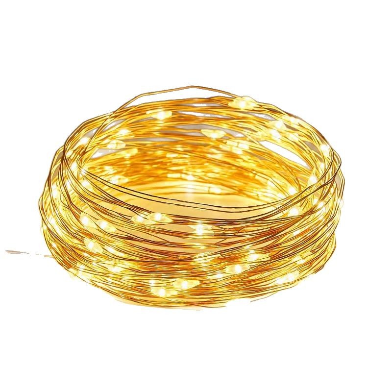 Romántico día de San Valentín decoración de lámparas de alambre de bronce festivales diseño de la habitación de bodas fabricantes de lámparas de alambre de bronce al por mayor cadena de lámparas de color