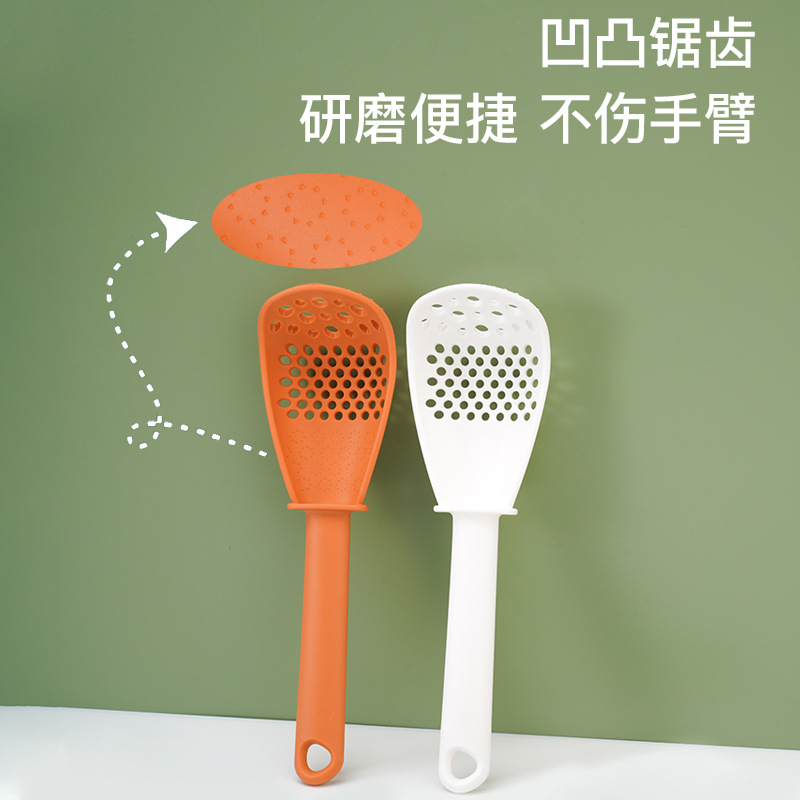주방 다기능 요리 스푼, 분쇄 및 압착, 물기를 떨어뜨리는 소쿠리, 생강 및 마늘 스푼, 가정용 감자 퓨레 및 밥 스푼