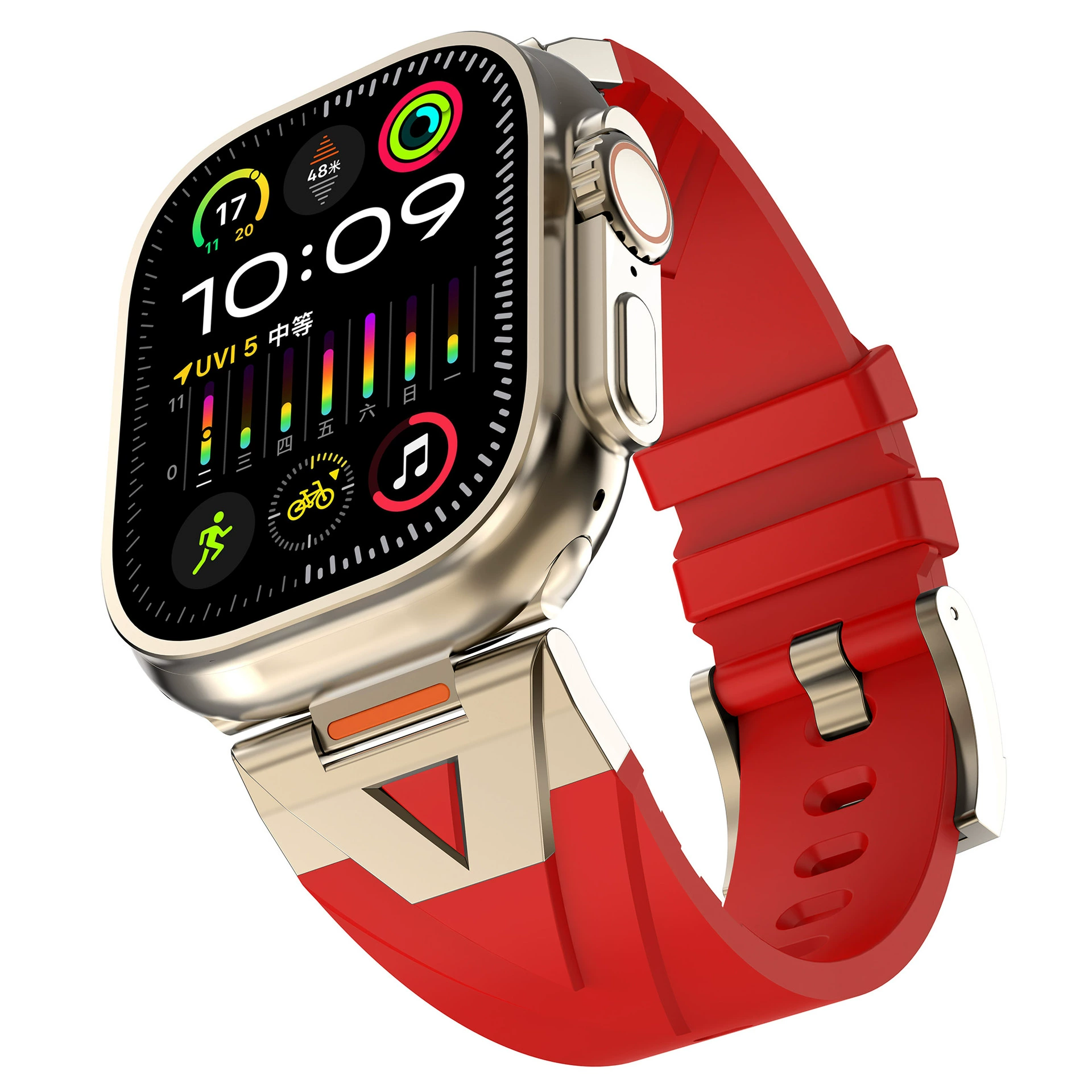Подходящий ремешок для iwatch 10-го поколения, универсальный ремешок для Apple, ремешок для Apple Watch Commander из металла и силикона