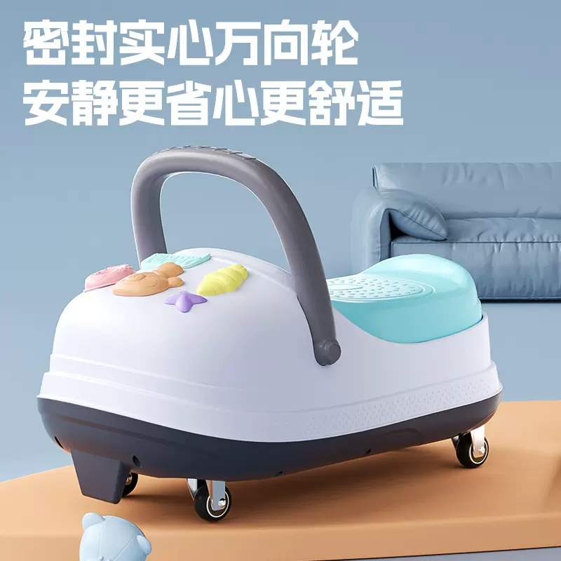 新款儿童玩具滑行车大容量静音万向轮拉杆箱卡通可爱宝宝拉杆箱