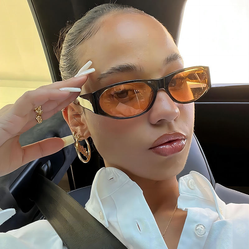 35g Weight Full Frame Glasses Structure Sunglasses Classification Ac, UV400 Protection Lens Material Streetwear Gradient Color Ac UV400 Protection Oval Frame Full Frame Women's Sunglasses