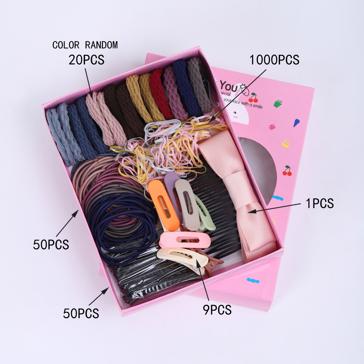 Joyas infantiles nuevas tarjetas de cabello princesa cabello cuerda de cabello bebé caja de regalo para niñas clip de borde coreano conjunto de joyería para el cabello