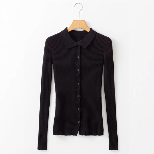 eBay Cross-Border Hot Sale Autumn New Solid-Color Cardigan for Women—European and American Style, All-Match, Single-Breasted, Multi-Button Knitted Sweater for Commuting