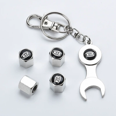 Other Automotive Exterior Supplies personalized valve cap anti-deflation - kia-silver-wrench-4-pack