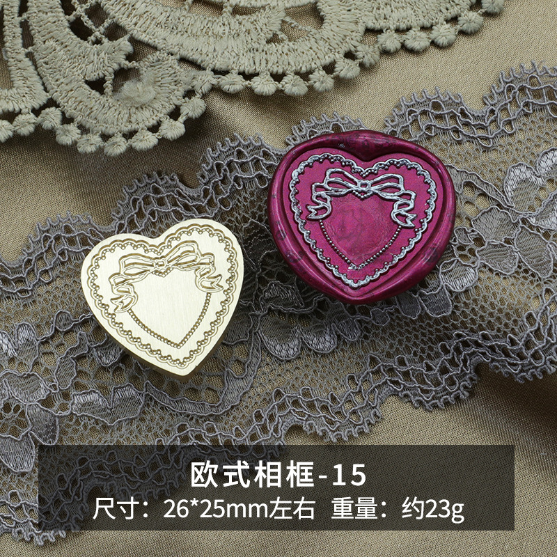Marco de fotos de color europeo cabeza de cobre sello de pintura de fuego cabeza de sello de latón simple frontera retro Serie suministro directo de fábrica al por mayor