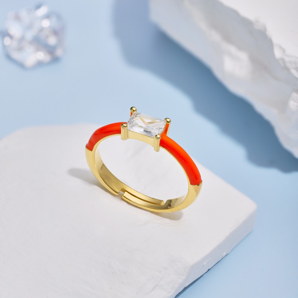 Fashion Geometric Sterling Silver Plating Zircon Open Ring 1 Piece