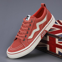 2024 spring new men's shoes, flat lace-up sneakers, Korean style trendy casual canvas shoes, fashionable and comfortable canvas shoes