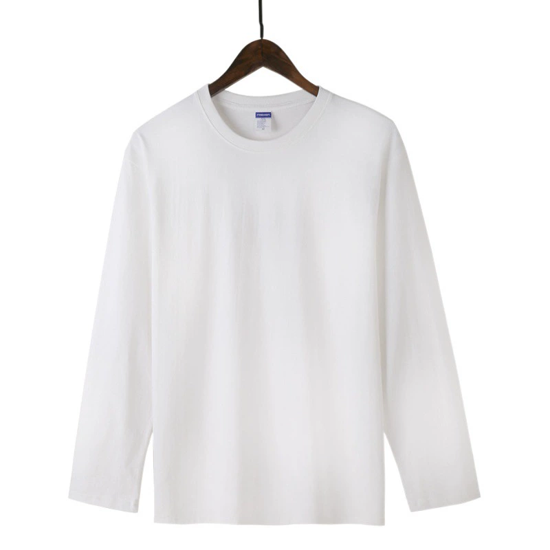 Плотная хлопковая Футболка 260 г с длинным рукавом на плечо черно-белая тонкая модная весенне-осенняя утолщенная Базовая рубашка Wei Yi Hong Kong на весну и осень