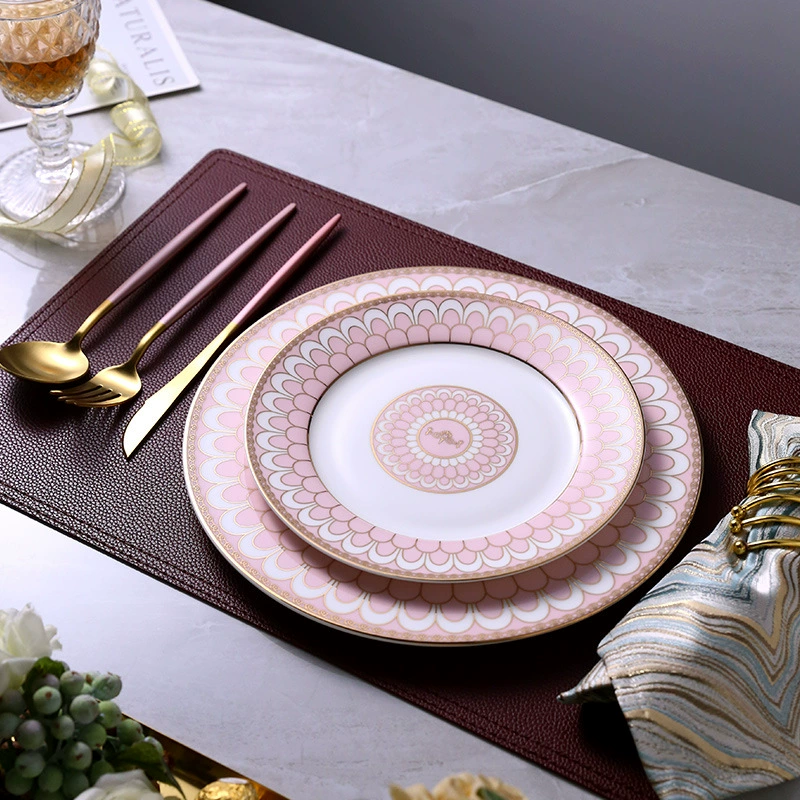 Villa, dinner plate, tableware, set, European style, light luxury style